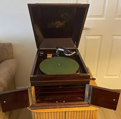 Antique RCA Victrola Talking Machine Record Player Mahogany VV-XIV Table Top • $650