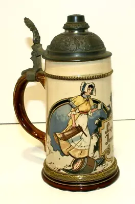 Antique Villeroy & Boch 2271 Mettlach 1/2L Stein Geschutzt 1020 MINT • $300