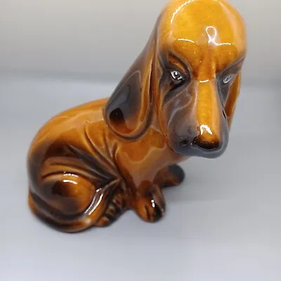 VTG Brown Black Dog Hound Blood Basset Hound Dog Figurine Handcrafted In Brazil • $10.99