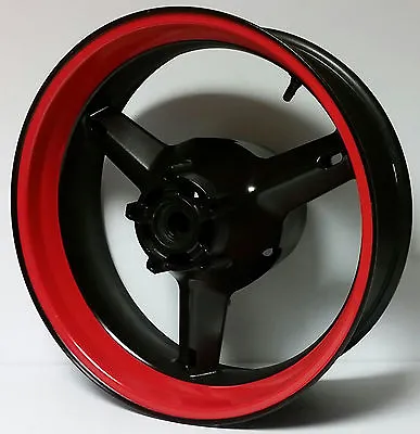 Custom Red Motorcycle Inner Rim Decals Wheel Stickers Stripes Tape Vinyl Wrap • $30.99