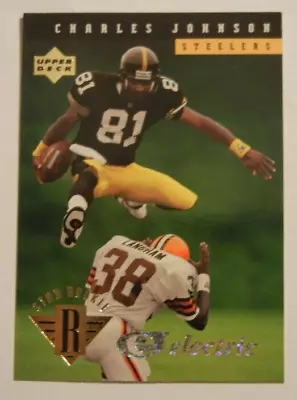 1994 Upper Deck Football Card Electric Silver Charles Johnson #4 Steelers • $3.30