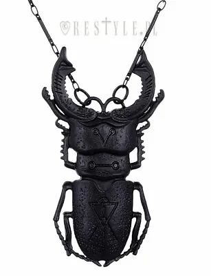 Restyle Black Beetle Goth Occult Jewelry Scarab Sacred Alchemy Necklace Pendant • $24.99