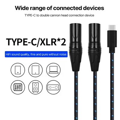 TypeC To 2XLR Cable UsbC To 2XLR Male Cable For Music Speaker • £8.94