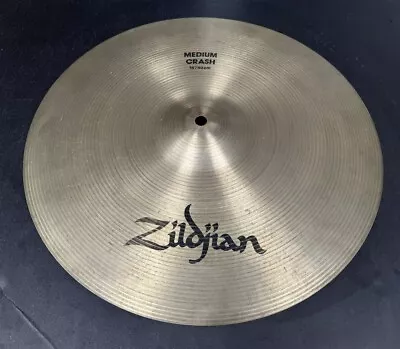 Vintage 1970's Avedis Zildjian 16” MEDIUM CRASH Cymbal Thin Stamp/Pre-Serial • $145