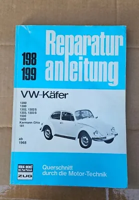 1968 Volkswagen Bug Beetle Karmann Ghia Repair Manual Reparaturanleitung 1200  • $55