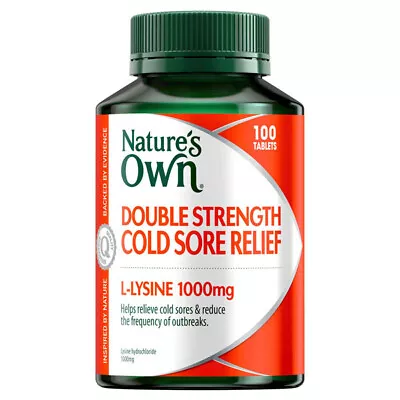 Nature's Own Double Strength Cold Sore Relief L-Lysine 1000mg - 100 Tablets • $24.89