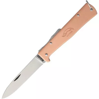 OTTER-Messer Mercator Folding Knife 3.5  Carbon Steel Blade Copper Handle 10626 • $63.99
