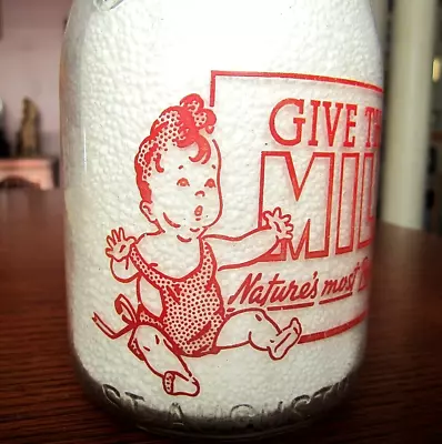 TRPQ 1940's SUPERIOR St. Augustine FLORIDA Quart FLA. Dairy FL. Milk Bottle BABY • $9.99