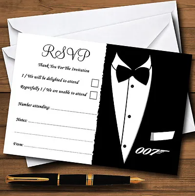James Bond Personalised Wedding Or Party RSVP Cards • £77.95