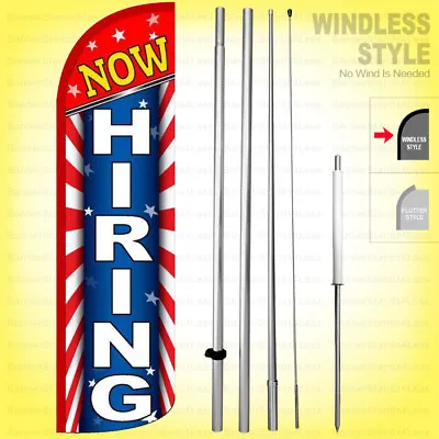 NOW HIRING - Windless Swooper Flag Kit 15' Feather Banner Sign Starburst Rq-h • $64.95