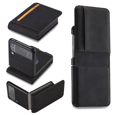 $16.95 • Buy For Samsung Galaxy Z Flip 4 3 Case Card Slot Business Flip Phone Shell Cover