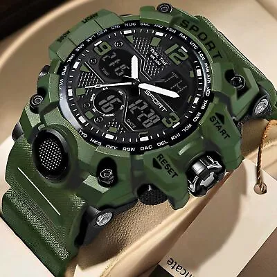 SMAEL Mens Waterproof Outdoor Sport Military Analog Quartz Digital Wrist Watches • £9.58