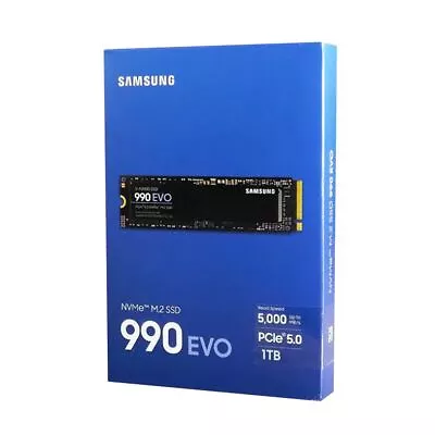 Samsung 990 EVO 1TB PCIe 5.0 X2 / 4.0 X4 M.2 2280 SSD (R:5000MB/s) MZ-V9E1T0BW • $216.95