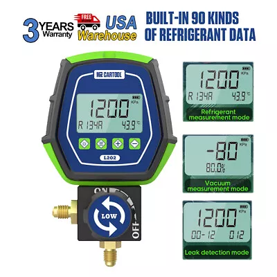 $54.69 • Buy Digital Refrigeration Manifold Meter Gauge HVAC Vacuum Pressure Vacuum Tester