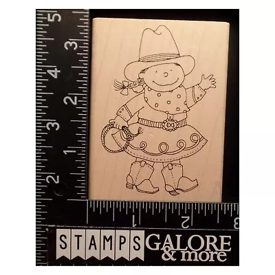 Inky Antics Rubber Stamps Young Girl Cowboy Cowgirl Riding Stick Horse #273 • $7.19