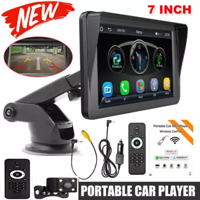 7  Portable Car Stereo Radio For Apple CarPlay Android Auto BT Head Unit +Camera • $65.99