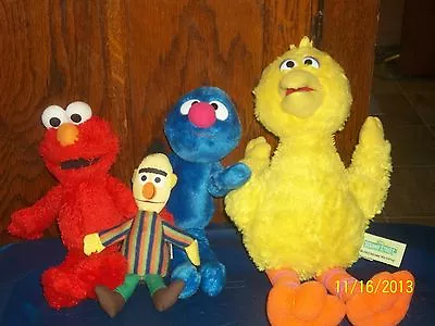 Sesame Street Jim Henson Muppets Plush Lot Of 4 Bert Grover Elmo Big Bird • $17.95