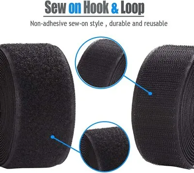 Velcro® Brand 2  Inch Wide Black Hook And Loop Set - SEW-ON TYPE - 4 FEET • $13.95