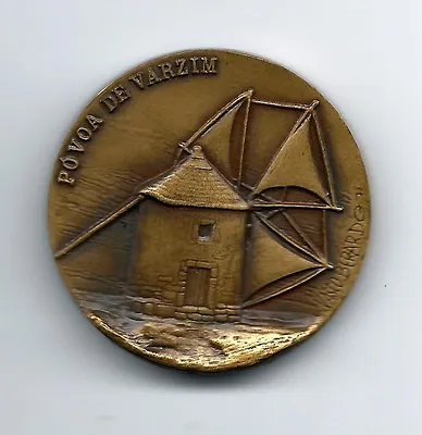 Bronze Medal Of Portuguese Windmill  PÓvoa Do Varzim  By Vasco Berardo. M25 • $24