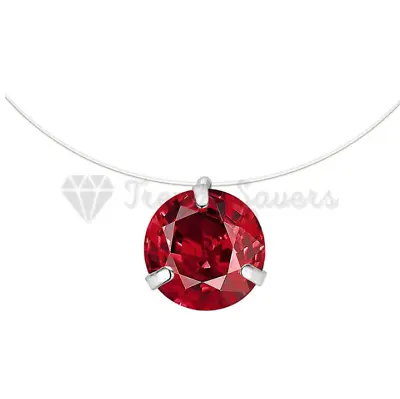 Red Tiny Invisible Dress Transparent Cubic Zirconia Choker Clavicle Necklace • £3.99