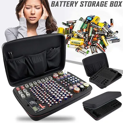 Battery Organiser Storage Case Bag Box Holder AA AAA C D 9V Tester Storage Bag • £16.66