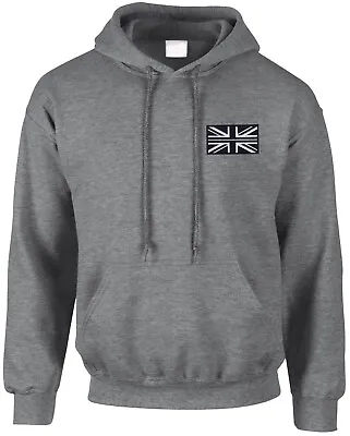 Prison  Officer Service Thin Grey  Line Union Jack   Premium Embroidered Hoodie • £24.99