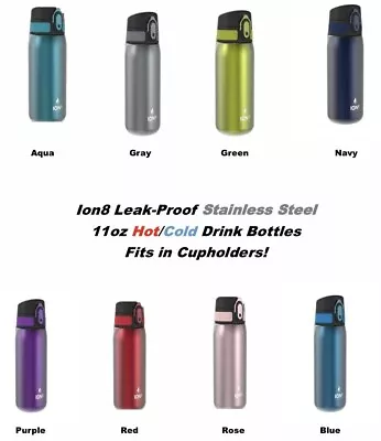 Ion8 Stainless 11oz Insulated Water Bottle Leak Proof Travel Mug Hot Or Cold NIB • $18.88