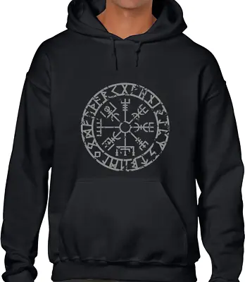 £15.99 • Buy Vegvisir Compass Hoody Hoodie Viking Celtic Design Norse Thor Odin Gift Idea