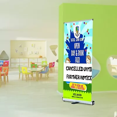 24 X72  Standard Retractable Roll Up Pop Up Banner Stand Business Display • $49.99