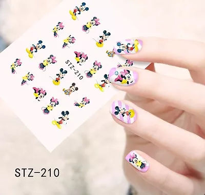 Nail Art Water Decals Stickers Transfers Mickey Mouse Minnie Mouse (STZ210) • £1.65