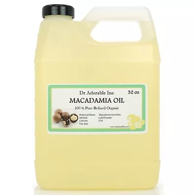 32 Oz/1 Quart Organic Macadamia Carrier Oil Pure Cold Pressed  • $15.99