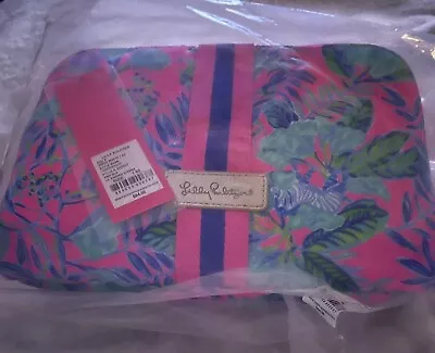 NWT Lilly Pulitzer Make Up Bag Thompson Pouch Pink Isle Lil Earned Stripes • $24.50