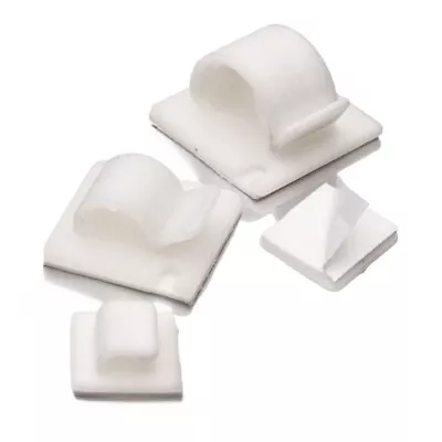 3M Self Adhesive Nylon Cable Clips - Wire Conduit Hook Fasteners 6mm 10mm 16mm • £18.99