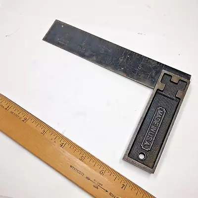 Vintage Stanley Tools 6 Inch No. 12 Steel Handle Try Square Ruler Made In USA • $14.95