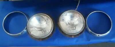 $199.99 • Buy 61 International Scout 80 Front Headlight Buckets With Trim Rings Oem Parts