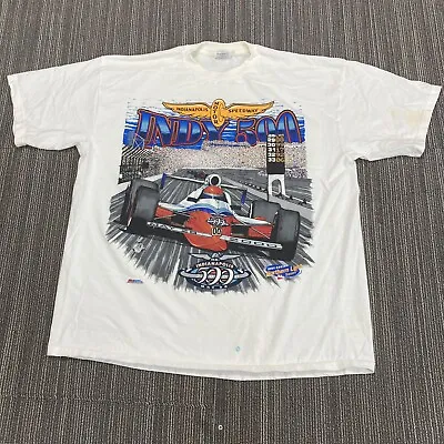 Indianapolis 500 Shirt 2000 Mens XL White Jerzees Racing Vintage Tee • $20.79