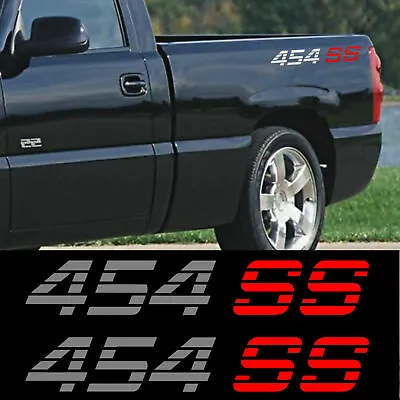 (2) 454 SS Chevy Truck 4x4 Off Road Silverado 1500 Sticker Vinyl Decal SILVER • $14.49