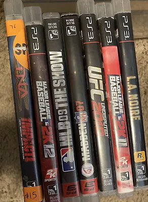 PS 3 Games Lot - L.A Noire MLB 2K UFC Madden 07 Impact (7 Games) • $14