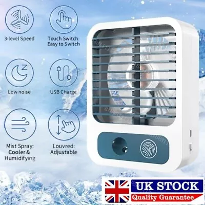 Portable Mini Air Cooler USB Air Conditioner Humidifier Purifier Cooler Fan UK • £12.55