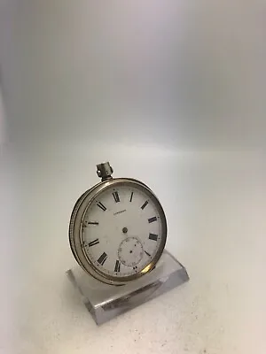 Antique Longines Solid Silver Swiss Lever Pocket Watch 48.5mm • £49.99