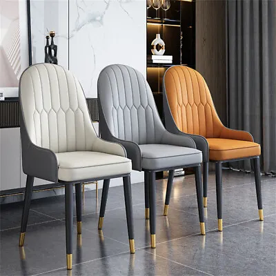 2PCS Dining Chair Upholstered Accent Chair Kitchen Formal Elegant Leather Seat • £149.92