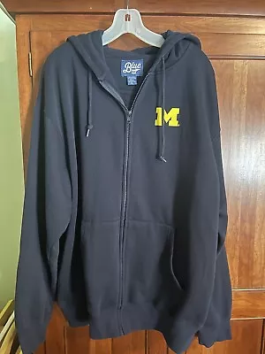 MICHIGAN WOLVERINES BLUE 84 Zip Up Sweatshirt Hooded XL • $20