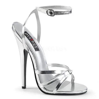 High Heel Stiletto Sandals Ankle Strap 6  Shoes Pleaser Domina 108 Sizes 3-13 • £61.70