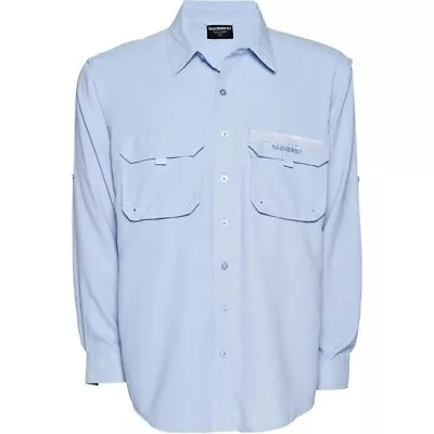 Shimano Skyway Blue Long Sleeve Fishing Shirt With Vented Back - UPF 30+ • $59.95