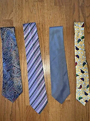 Geoffrey Beene J CREW Morgan Hart Baseball Stagg Neck Ties Tie LOT Of 4 ❤️tw11j • $39