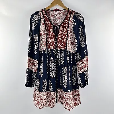 Tigerlily Womens Dress Size 6 VGUC Navy Blue Boho Short Length • $33