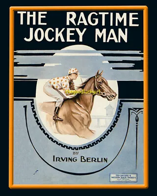 RAGTIME JOCKEY Horse Racing 8x10 Vintage 1912 Sheet Music Cover Art Print • $14.99