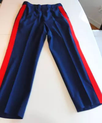 Usmc Us Marine Corps Dark Blue And Blood Stripe Uniform Dress Pants 33x29 • $53.99