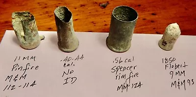 4 Civil War Bullet Cartridges - Spencer Flobert Pinfire Etc. Vicksburg • $29