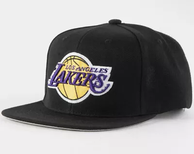 MITCHELL & NESS Los Angeles Lakers Black Adjustable Snapback Hat • $18.95